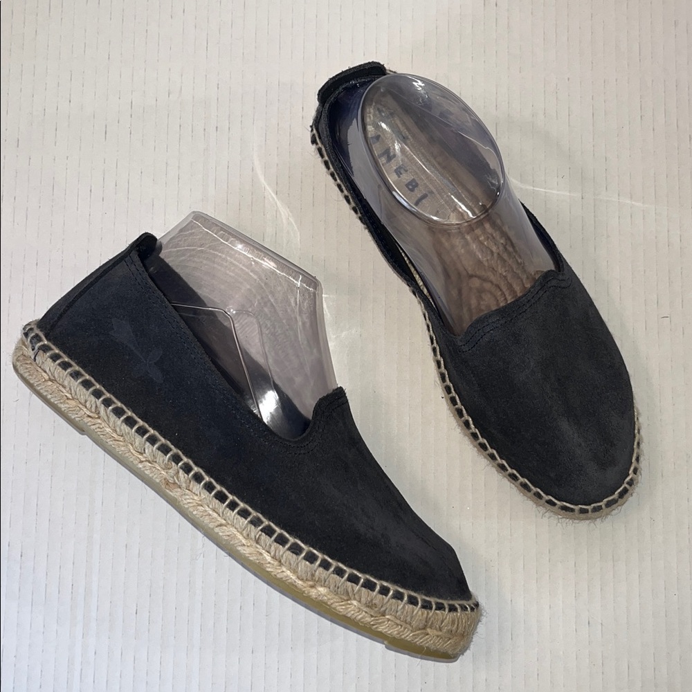 Manebí Navy Blue Leather Jute Espadrilles Size 38